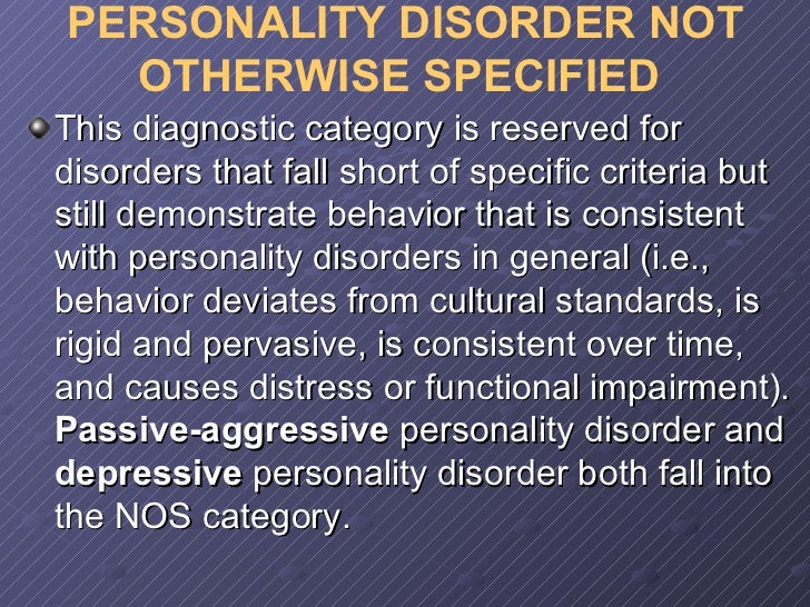 Passive aggressive character disorder